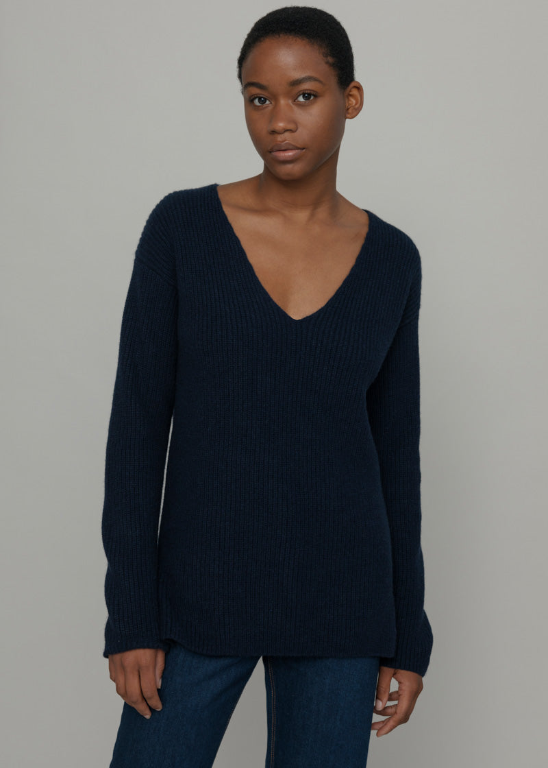 Maglia Donna Cashmere Rigenerato Ester Blu