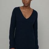 Maglia Donna Cashmere Rigenerato Ester Blu