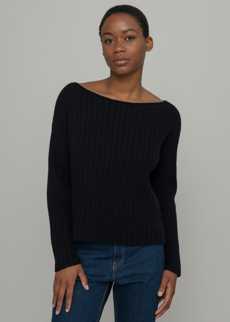 Maglia Donna Cashmere Rigenerato Luce Nero