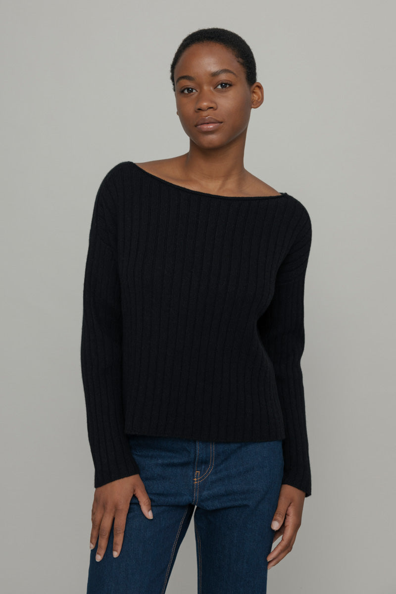 Maglia Donna Cashmere Rigenerato Luce Nero