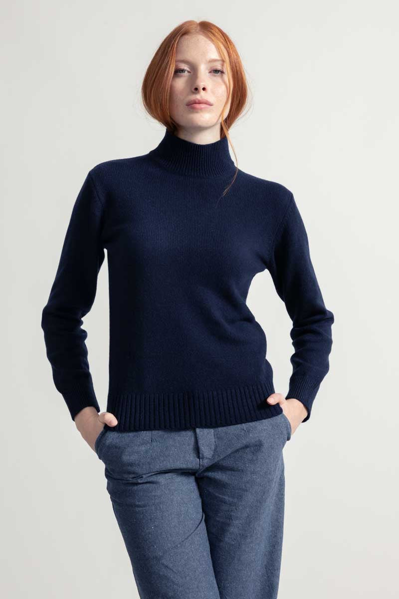 Blu Mora | Maglia collo alto cashmere rigenerato