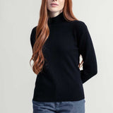 Nero Ardesia | Maglia collo alto cashmere rigenerato