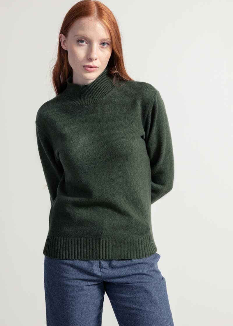 Maglia Donna Cashmere Rigenerato Ada Verde Muschio