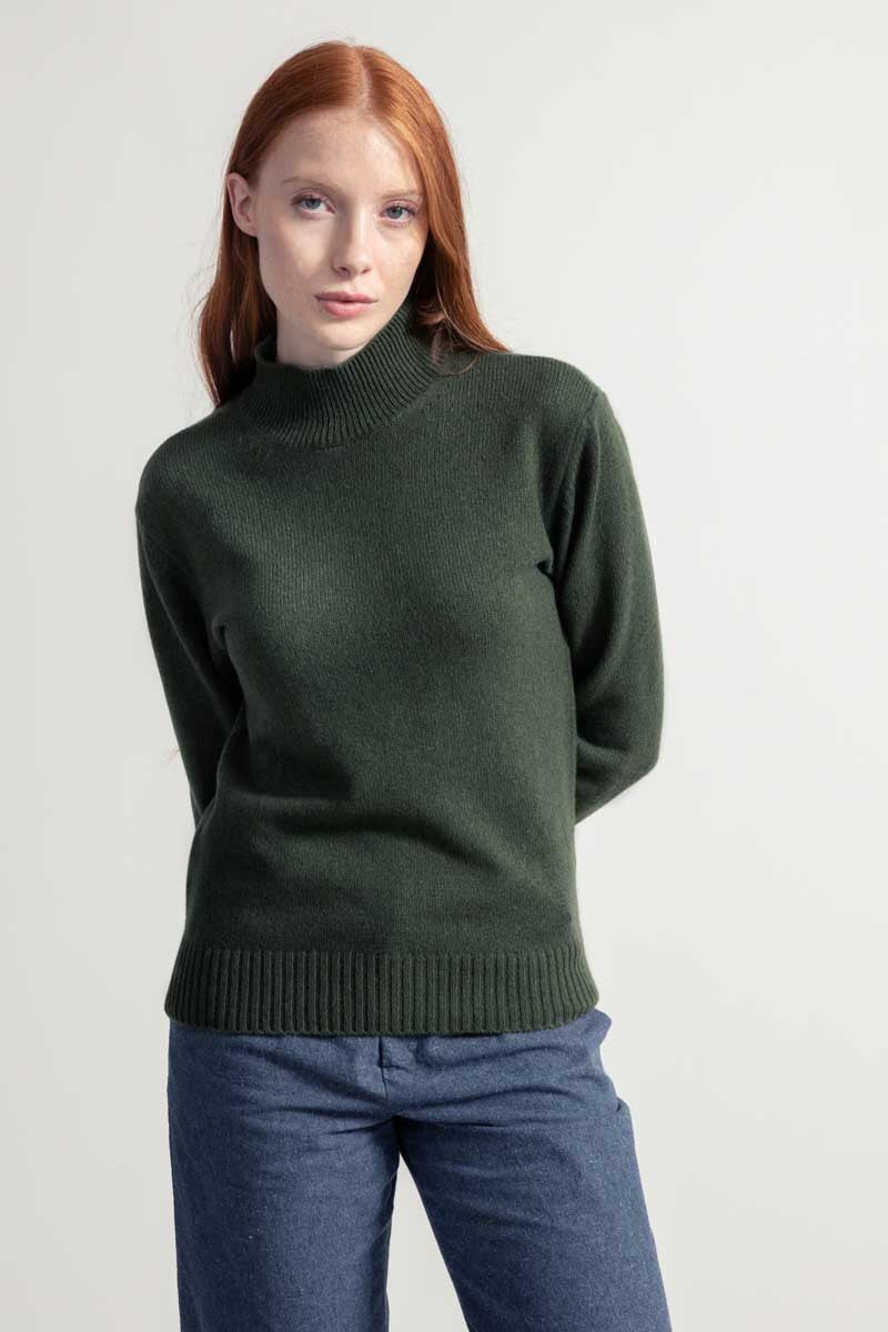 Maglia Donna Cashmere Rigenerato Ada Verde Muschio