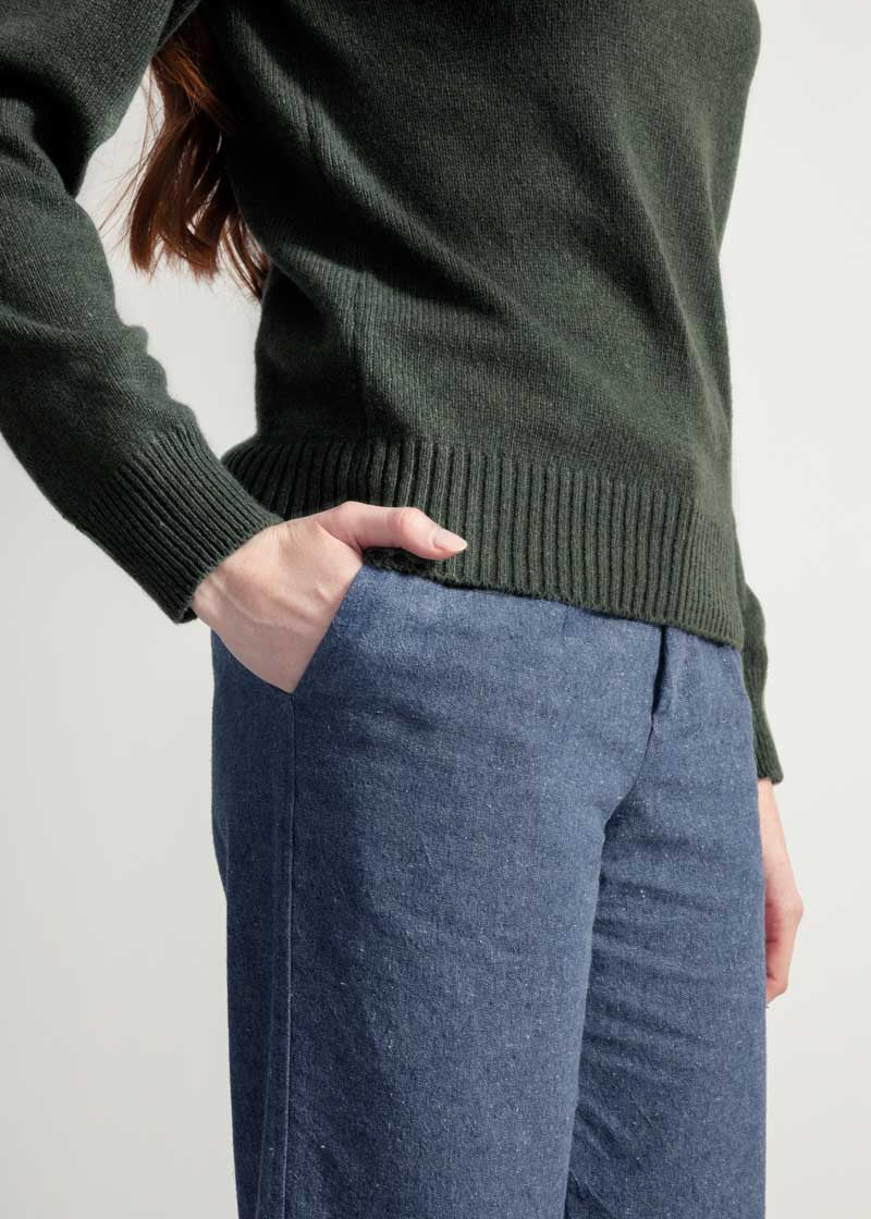 Maglia Donna Cashmere Rigenerato Ada Verde Muschio