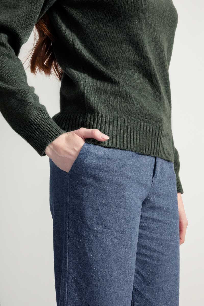 Maglia Donna Cashmere Rigenerato Ada Verde Muschio