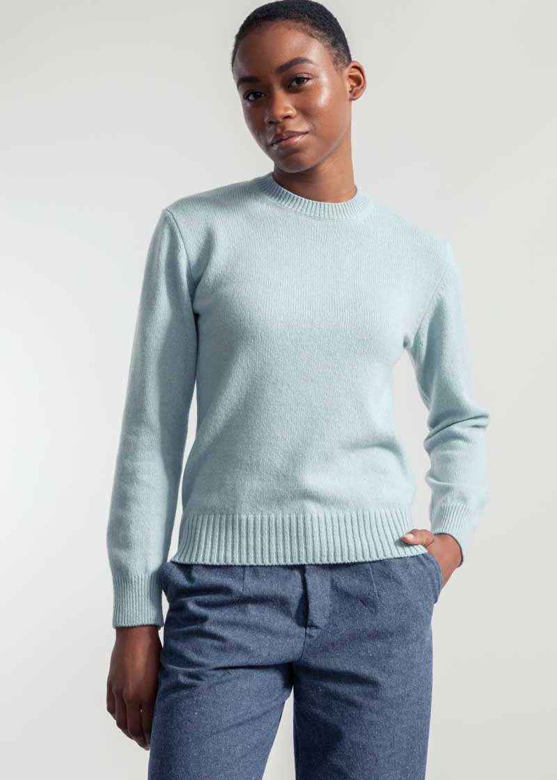 Maglia Donna Cashmere Rigenerato Edda Azzurro