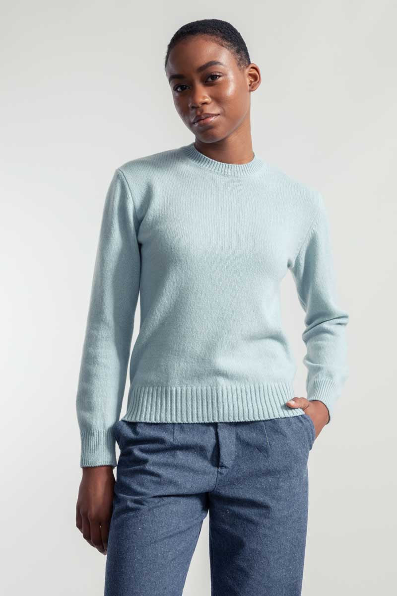 Maglia Donna Cashmere Rigenerato Edda Azzurro