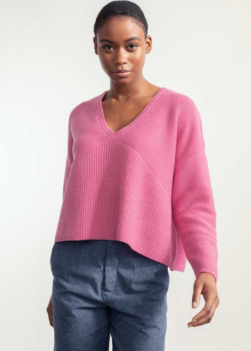 Maglia Donna Cashmere Rigenerato Eleonora Rosa