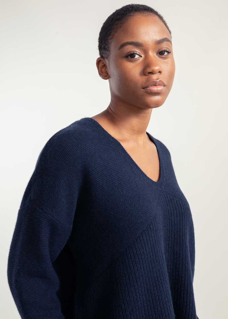 Maglia Donna Cashmere Rigenerato Eleonora Blu