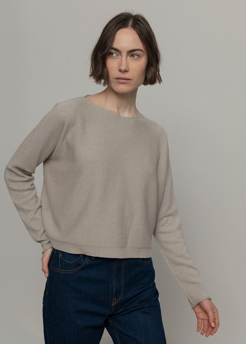 Beige Cantuccino | Maglia Donna Cashmere Rigenerato Silvia