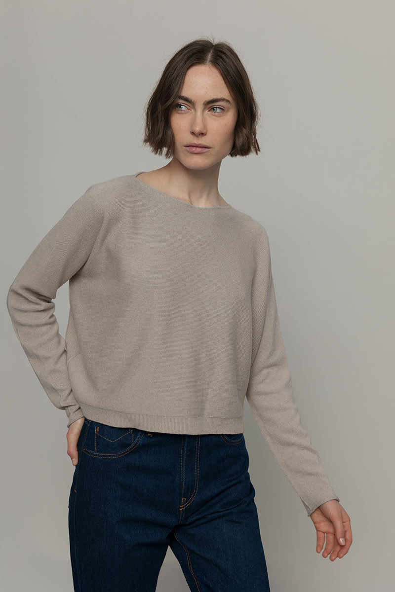 Beige Cantuccino | Maglia Donna Cashmere Rigenerato Silvia