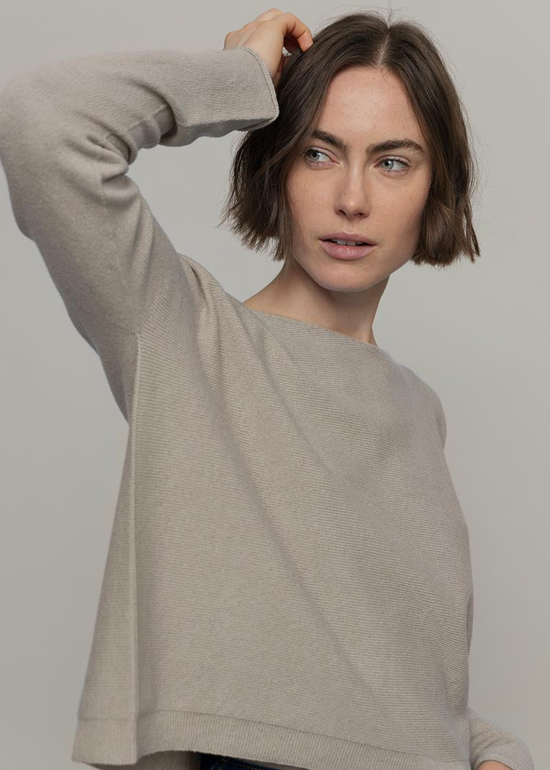 Beige Cantuccino | Maglia Donna Cashmere Rigenerato Silvia