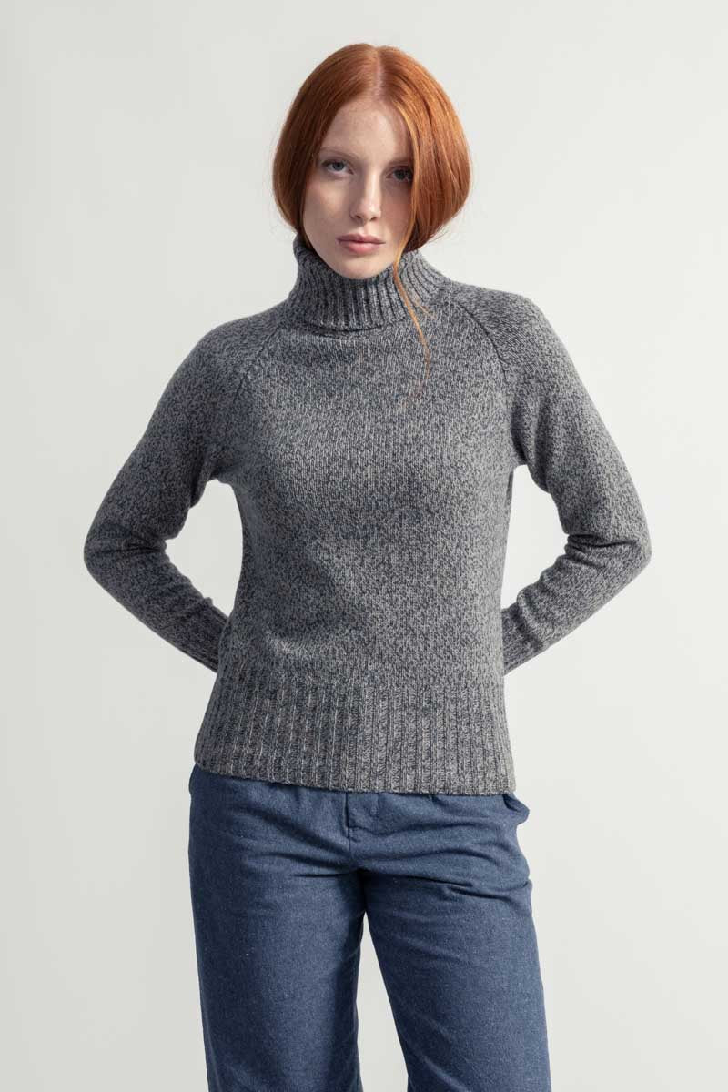 Maglia Collo Alto Cashmere Rigenerato Donna Susanna Cenere Rifo