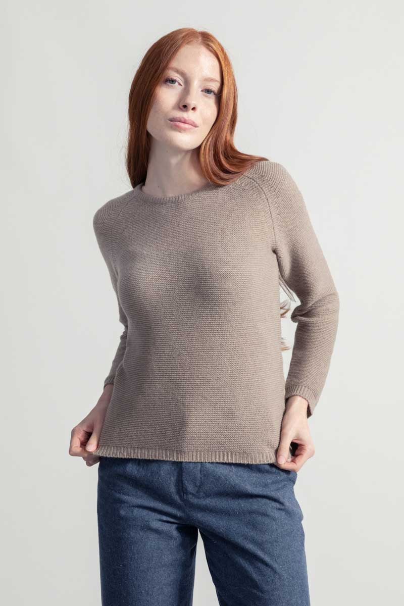 Beige Sabbia | Maglia cashmere rigenerato