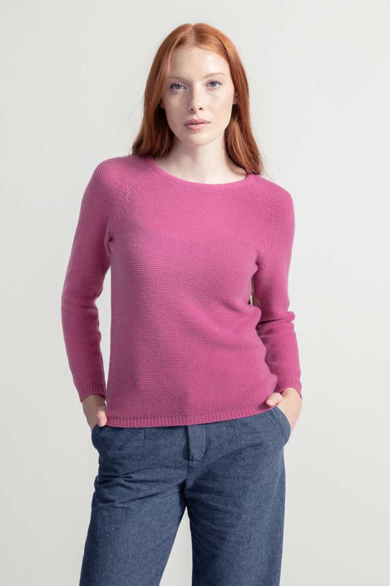 Maglia Donna Cashmere rigenerato Giulietta Rosa Confetto