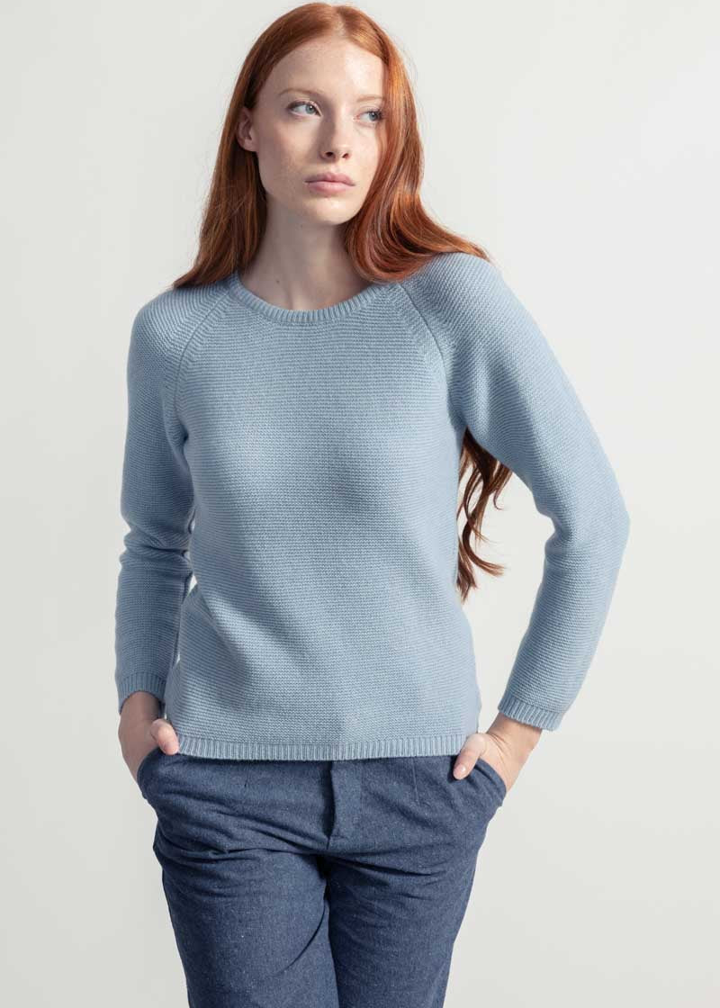 Maglia Donna Cashmere Rigenerato Giulietta Azzurro