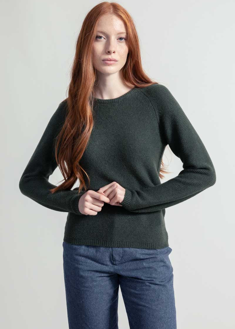 Verde Foresta | Maglia cashmere rigenerato