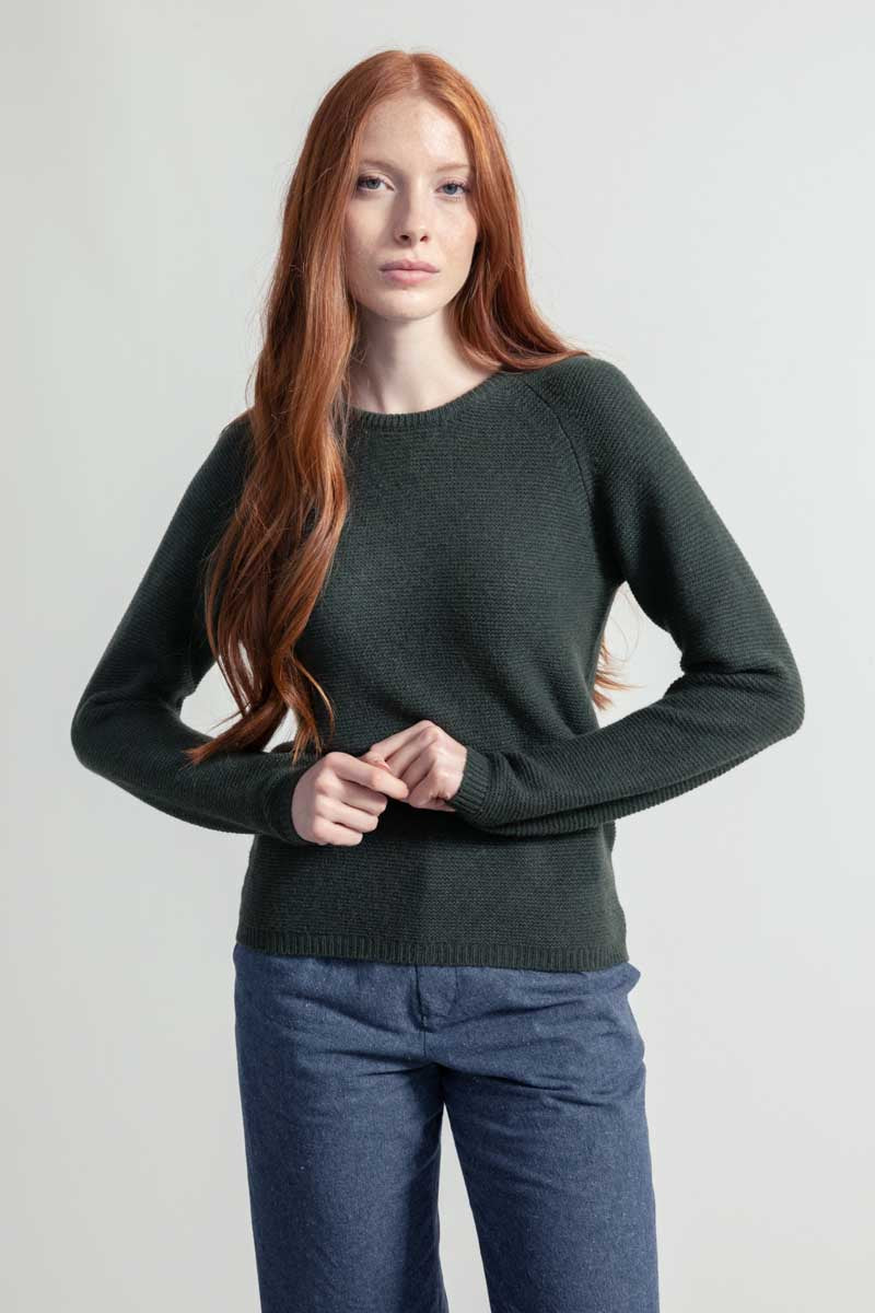 Verde Foresta | Maglia cashmere rigenerato