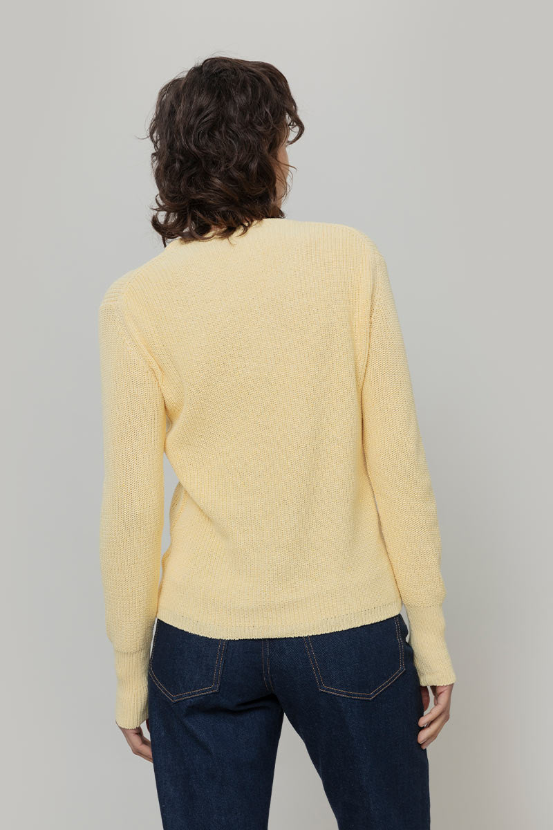 Giallo Crema | Maglia Donna Cotone Rigenerato Olga