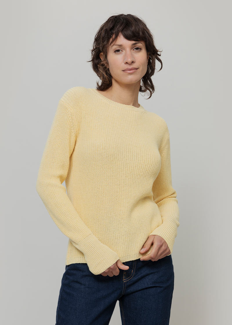 Giallo Crema | Maglia Donna Cotone Rigenerato Olga