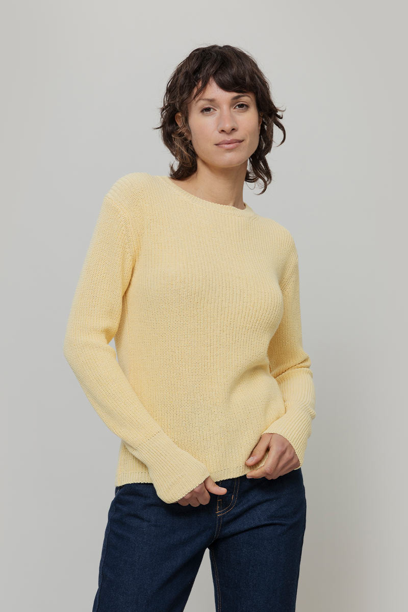 Giallo Crema | Maglia Donna Cotone Rigenerato Olga