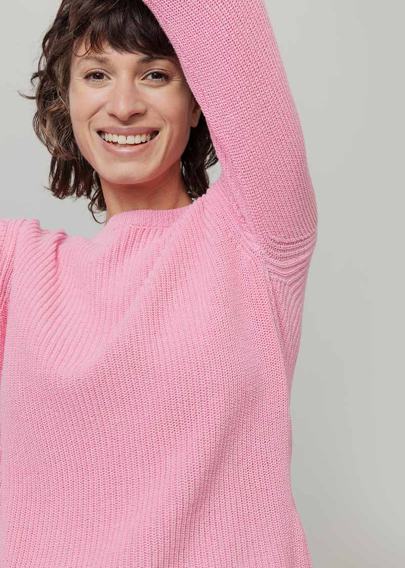 Rosa Ciliegio | Maglia Donna Cotone Rigenerato Olga