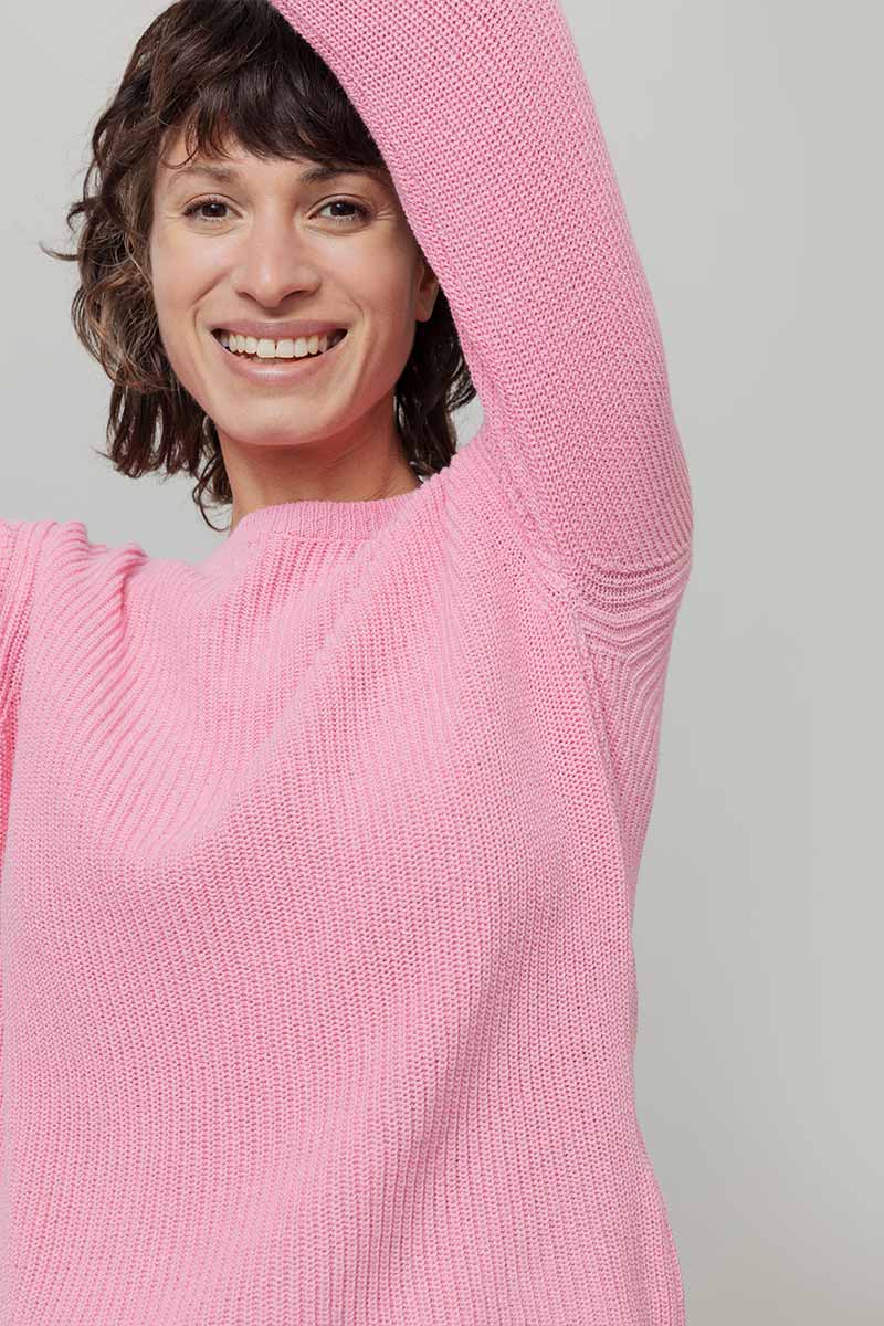 Rosa Ciliegio | Maglia Donna Cotone Rigenerato Olga