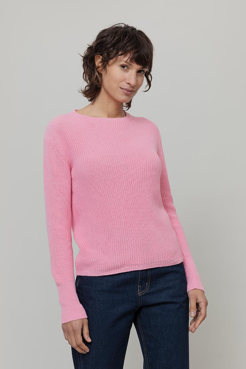 Rosa Ciliegio | Maglia Donna Cotone Rigenerato Olga