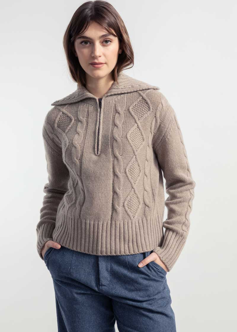 Maglia Donna Lana Rigenerata Giuditta Beige