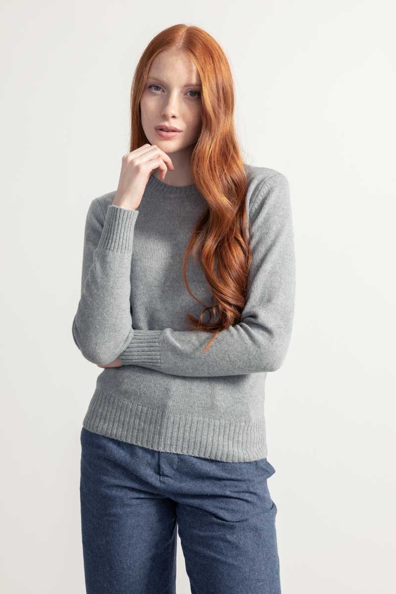 Grigio Calce | Maglia Donna Lana Rigenerata Laura