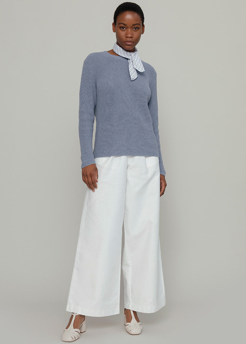 Maglia Donna Cotone Rigenerato Fanny Blu Indigo
