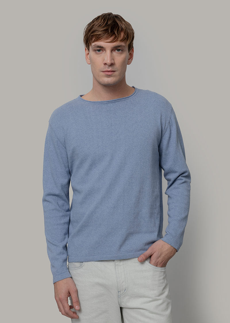 Maglia Uomo Cotone Rigenerato Jago Azzurro