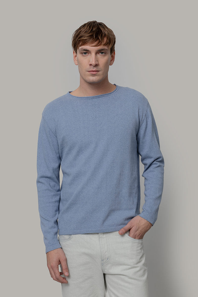 Maglia Uomo Cotone Rigenerato Jago Azzurro