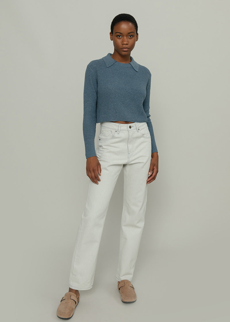Blu Atlantico | Maglia polo cotone jeans