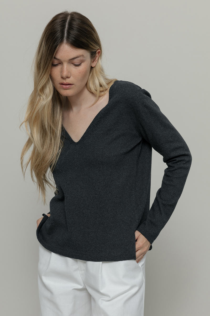 Maglia Donna Cotone Rigenerato Aura Nero