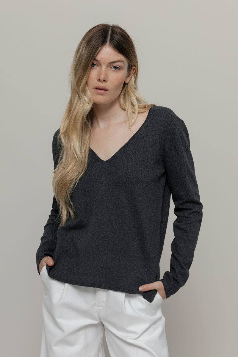 Maglia Donna Cotone Rigenerato Aura Nero