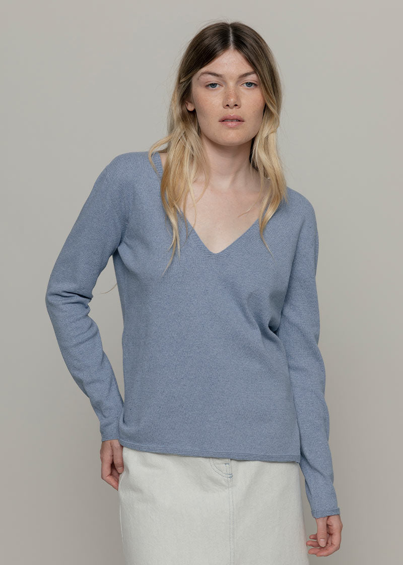 Maglia Donna Cotone Rigenerato Aura Blu