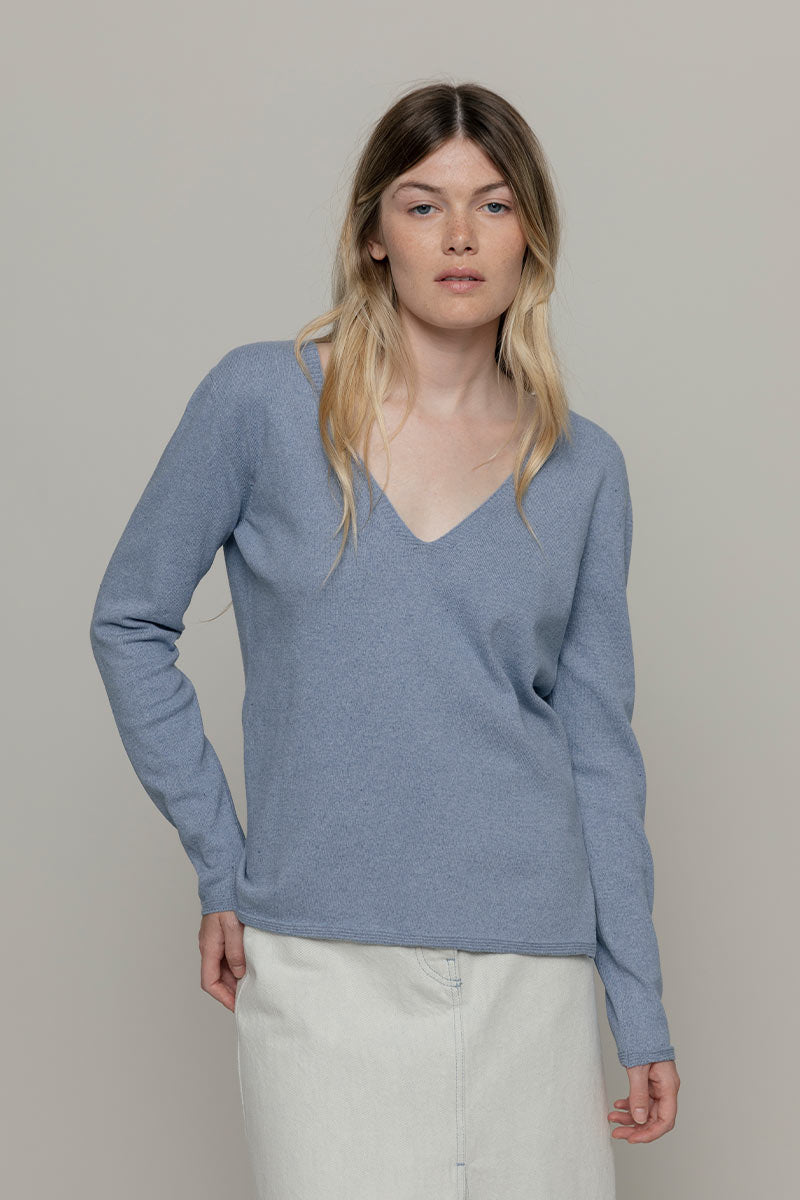 Maglia Donna Cotone Rigenerato Aura Blu