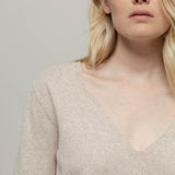 Maglia Donna Cotone Rigenerato Aura Beige