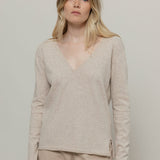 Maglia Donna Cotone Rigenerato Aura Beige