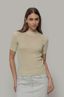 Giallo Polline | Maglia Seta Rigenerata Tinture Naturali Renza