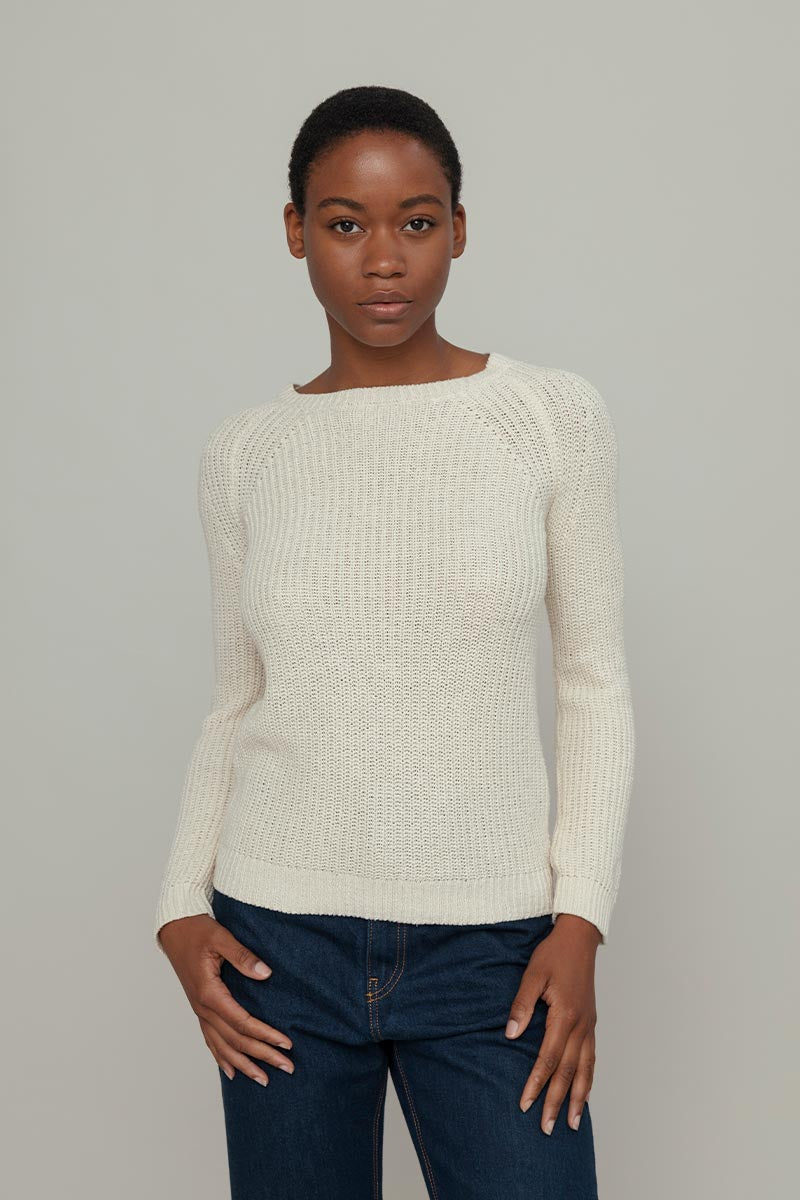 Maglia Seta Rigenerata Unisex Vega Bianco - Moda Sostenibile Rifò