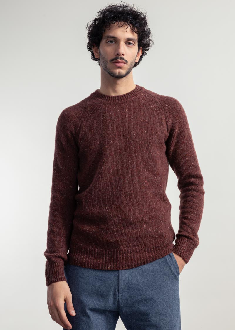 Maglia Girocollo Unisex Cashmere Rigenerato Alfredo Arancio Corten