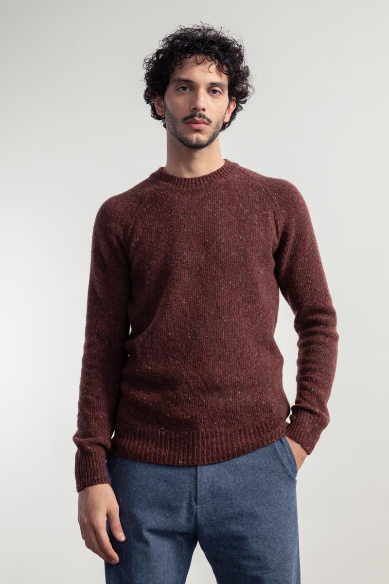 Maglia Girocollo Unisex Cashmere Rigenerato Alfredo Arancio Corten