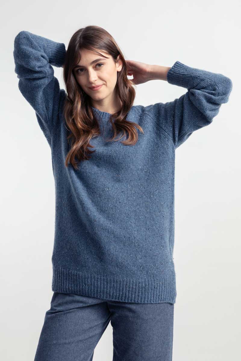 Maglione Girocollo Cashmere Unisex Alfredo Blu - Rifò