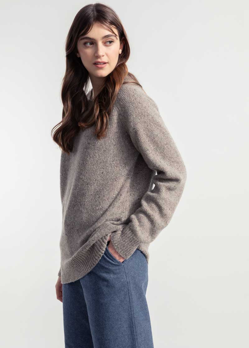 Greige Nebbia | Maglia Unisex Cashmere Rigenerato Alfredo