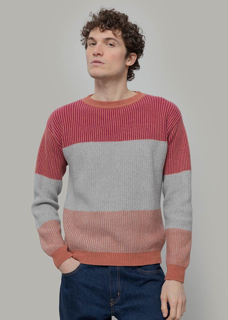 Maglia Unisex Cashmere Rigenerato Zero Waste Trio Arancio Pompelmo