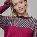 Maglia Unisex Cashmere Rigenerato Zero Waste Trio Viola Melanzana