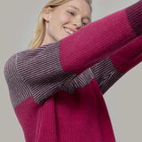 Maglia Unisex Cashmere Rigenerato Zero Waste Trio Viola Melanzana